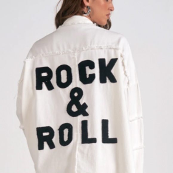 Devan button-up jacket/Shacket with signature Rock & Roll graphic on the back. - Picture 3 of 7